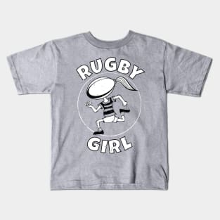 Rugby Girl Cartoon Kids T-Shirt